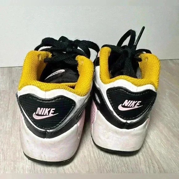Nike Air Max 90 Toddler Shoes Black Pink White Yellow TD 9C CD6868 007 - Picture 3 of 6